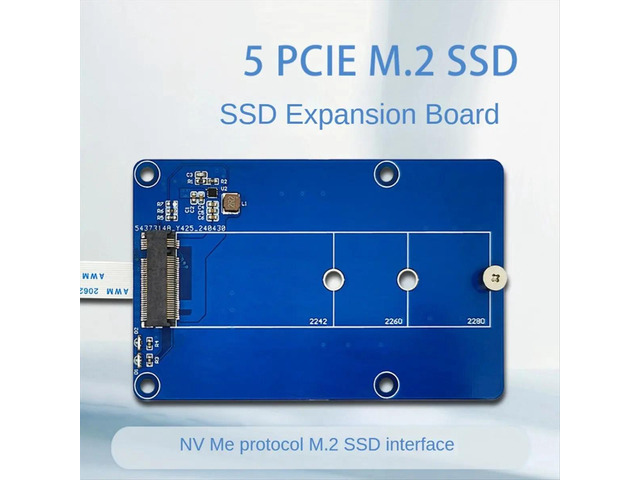 PCIe to M.2 NVMe SSD Adapter Board for Pi5 5 Supports 2242/2260/2280 NVME M2 SSD