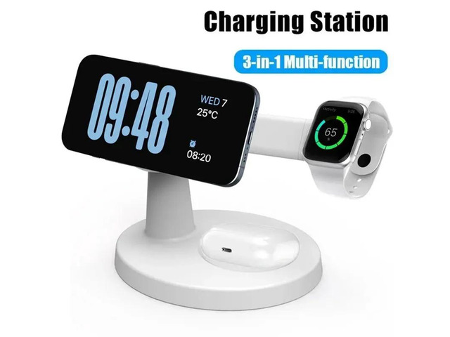 3 In 1 Magnetic Charger Stand For 16 15 14 Pro Max Watch 9 8 Pro Fast Charging Station-AAAE