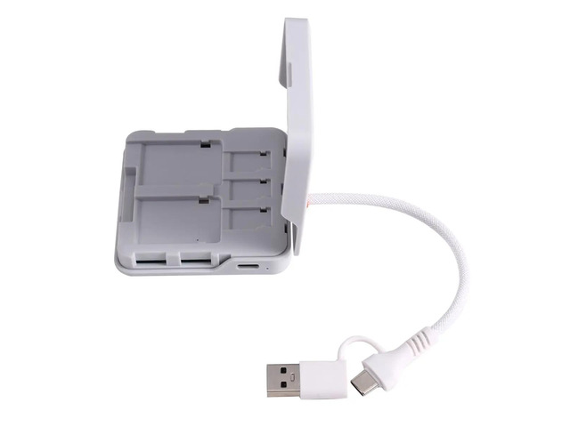 2 in 1 Multifunctional Memory Card Case Reader Storage Box with USB/Type-C Cable for SD/TF Card Storage Manager
