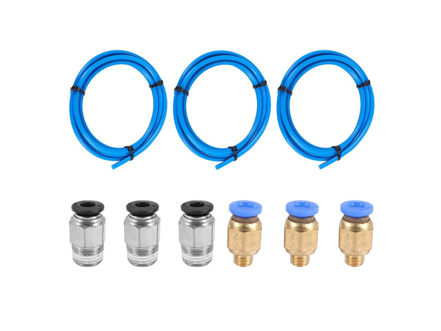 PTFE tube Ptfe Blue Tubing(1.5 Meters) With 3 Pieces Pc4-M6 Fittings And 3 Pieces Pc4-M10 Male Straight Pneumatic Pefe Tube