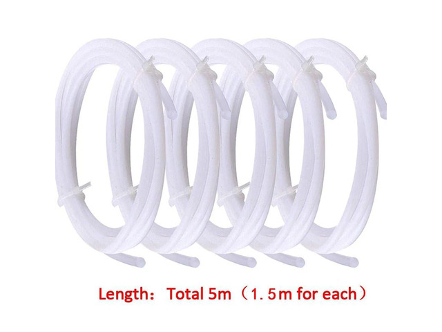 5 Pieces Ptfe Tubing (1.5M) with 10 Pieces Pc4-M6 Fittings and 10 Pieces Pc4-M10 Fitting Connector for 3D Printer 1.75mm