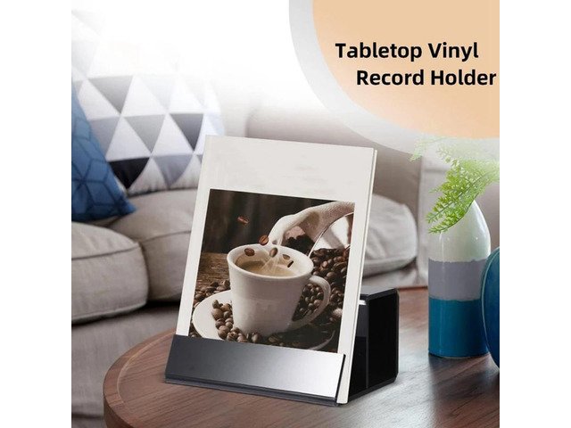 Black Vinyl Record Stand Acrylic Vinyl Record Holder for Albums & Record Decor for Vinyl Record Lovers