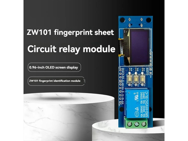 ZW101 Fingerprint Single-Channel Relay Module Capacitive Semiconductor OLED Display STM32 Support Secondary Development