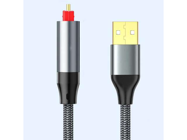 USB to Fiber Optic Audio Cable, USB to SPDIF Fiber Optic Cable, TV to Alcoholic, Laptop to Sound Card Adapter Cable