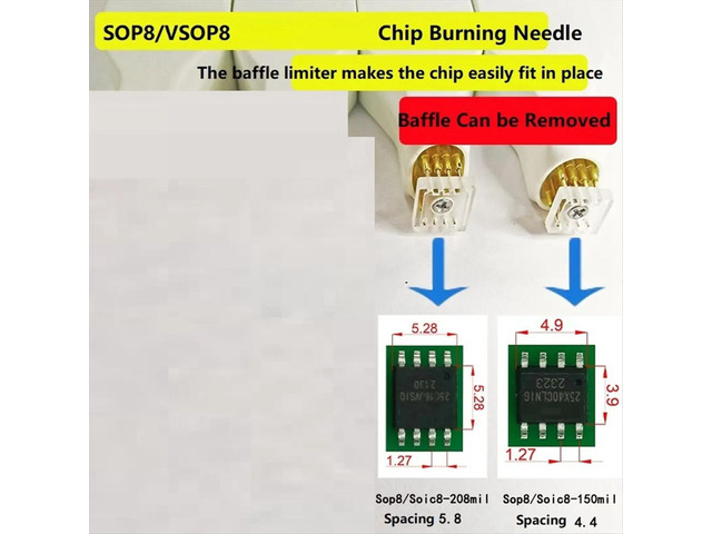 1pcs Sop8 Chip Download Burn Write Probe Spring Needle Flash Eeprom Chip Burner Cable Sop8 150mil 4.4mm