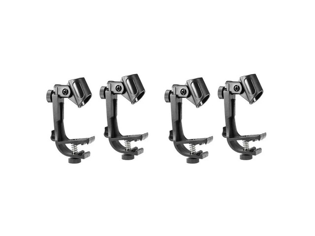 4PCS Adjustable Mic Clip On Drum Rim Shockproof Mount Microphone Mic Clamp Stand Holder On Drum Microphone Clip