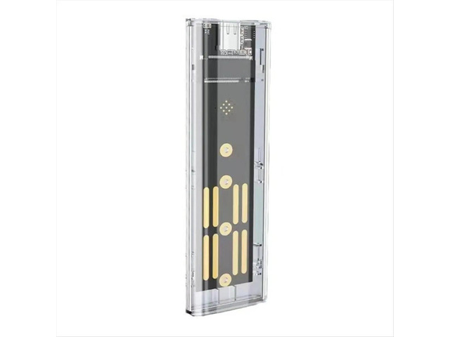 M.2 NVMe SSD Enclosure USB 3.2 Gen 2 10 Gbps Transparent External Drive Case for PC Laptop