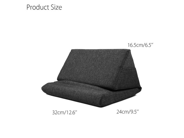 Laptop Tablet Pouch Storage Foldable Tablet Pillow for Stand Holder Foam Lap Rest Cushion Home (Khaki)