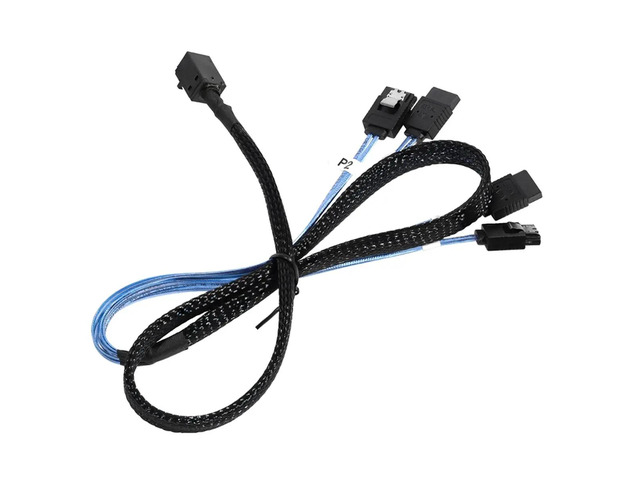 1m Internal Mini SAS HD Cable SFF 8643 to 4xSATA 7Pin Cable - Mini SAS Cables with Sideband Compatible with 12Gbps