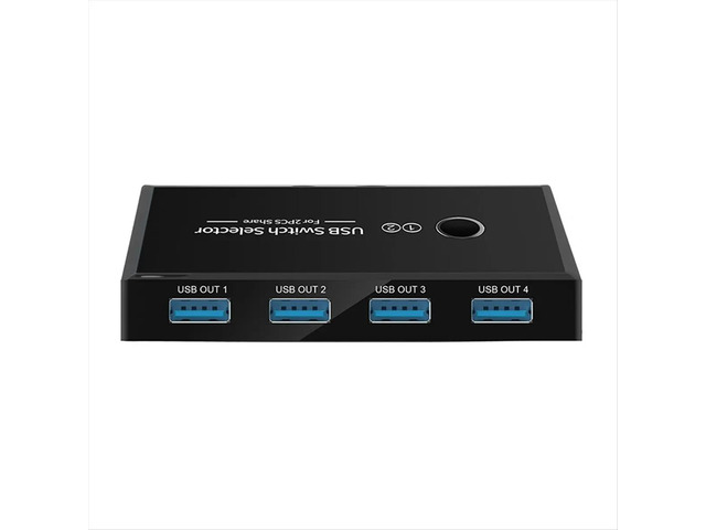 2 Inputs 4 Outputs USB Switch Adapter USB Shared Switcher for PC Laptop Keyboard Mouse Printer USB Switch Controller 2.0