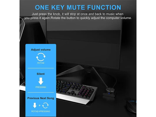USB Volume Control Knob External Audio Adjuster With USB Cable For PC Speaker Knob Switch
