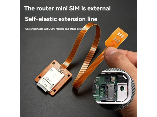 External Mini SIM Extension Cable for CPE Routers,Forward-Insertion Self-Ejecting SIM Card Slot for Mobile Phones