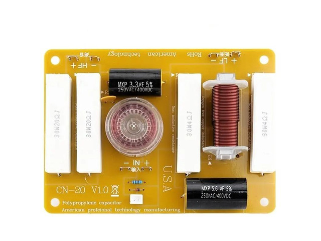 CN-20 2 Way Speaker Crossover 450W 3000Hz Audio Crossover Suitable For 8-12 Inch Speakers 25-44Mm Tweeter