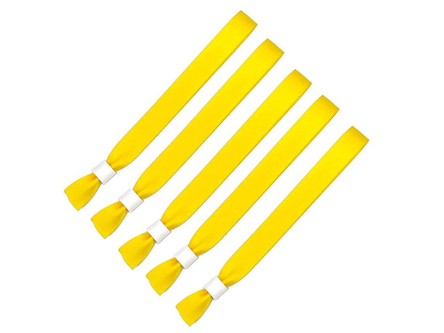 IDUD 100 Pack Color Wristbands Lightweight Concert Wrist Strap Without Logo Resistant, (Yellow)
