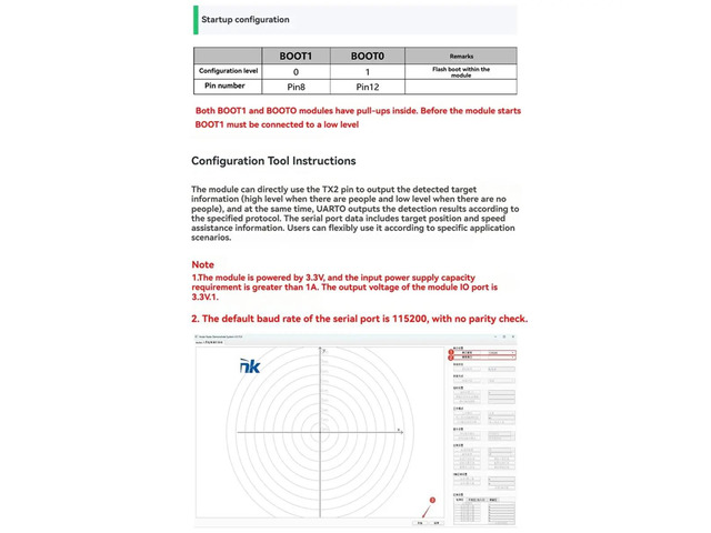 60G High- Millimeter-Wave Radar Module LD6004 Multi-Target 3D Human Presence Sensing Serial Communication