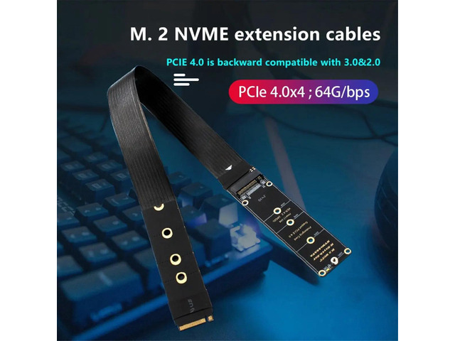 Dual Protocol PCIE4.0 M.2 M Key NVME Extension Cable Riser Card for 2230 2242 2260 2280 M.2 PCI-E / M2 NGFF SATA SSD:A