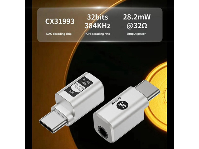 Type-C to 3.5mm Headphone Digital Audio Encoding Adapter Mini Adapter for Android IOS Phone Calls,Live Broadcasts