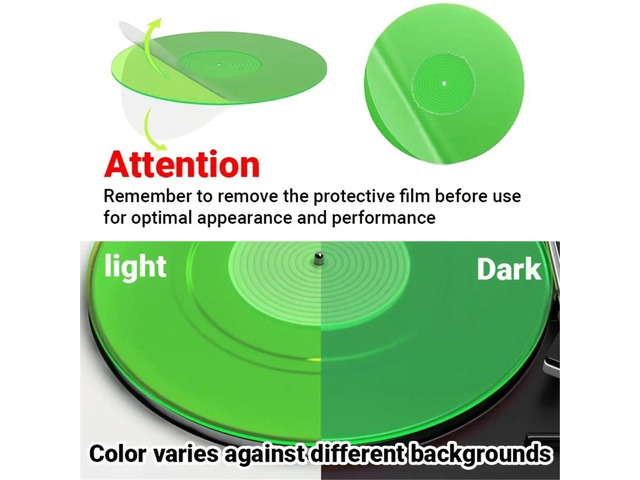 Record Platter Slipmat Acrylic Turntable Slip Mat Replacement 12 Inch Record Player Beautiful Design to Reduce Static