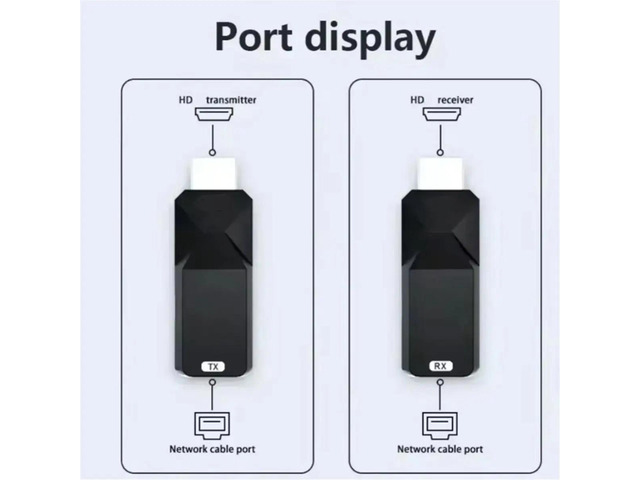 50M 1080P 60Hz -Compatible Video Audio Transmitter Receiver Extender Display Laptop to Monitor