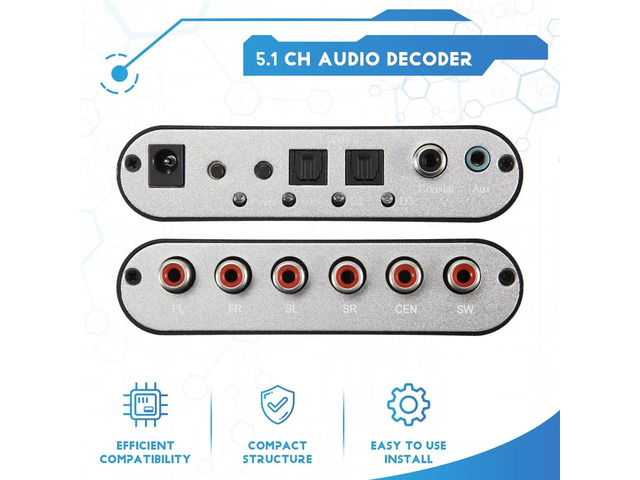 5.1 CH Audio Decoder SPDIF Coaxial To DTS AC3 Digital To 5.1 Amplifier Analog Converter For,DVD Player,
