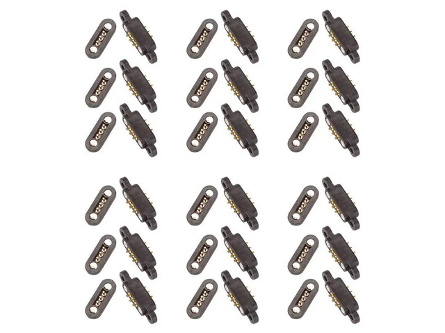18 Pairs Spring Loaded Magnetic Pogo Pin Connector 3 Positions Magnets Pitch 2.3MM 3P Through Holes Male Female Prob