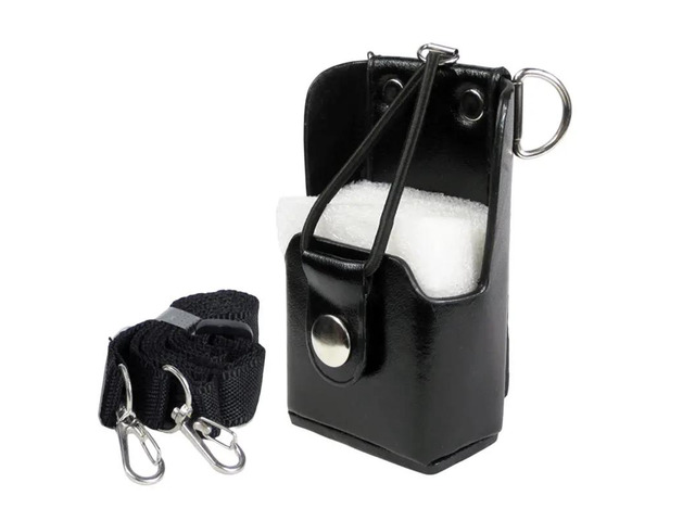 Hard Leather Case With Shoulder Strap Radio Pouch For GP328PLUS SMP 418 GP 644 Etc. Walkie Talkie Holster Pouch