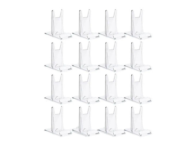 16Pcs Book Stand For Display Crystal Book Holder Display Adjustable Book Easel Collector Display Stand For CD Magazi