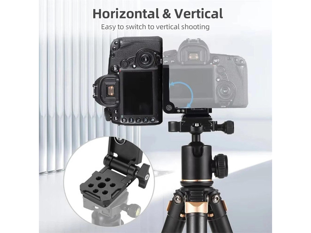 Folding Camera L Bracket Vertical Horizontal Switching Quick Release Plate Monopod Stabilizer Accessories Tripod Head