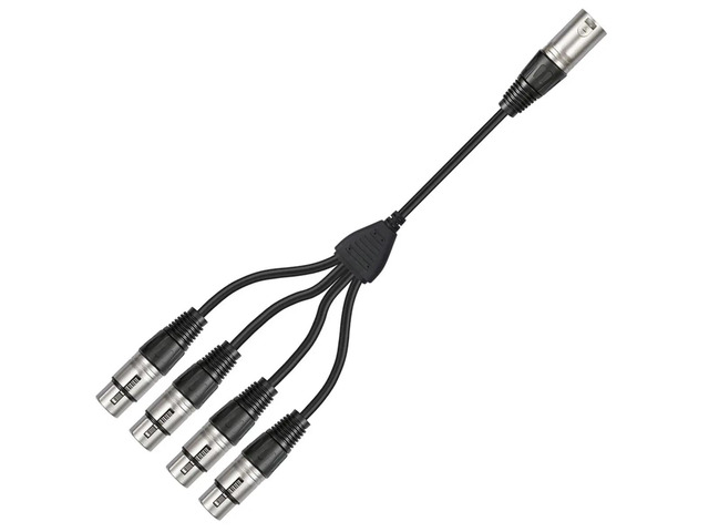 3 Pin XLR 1 Male to 4 Female Y Splitter Audio Cable,4 Way-1 XLR Single Input to Four Output Parallel Connection Cable