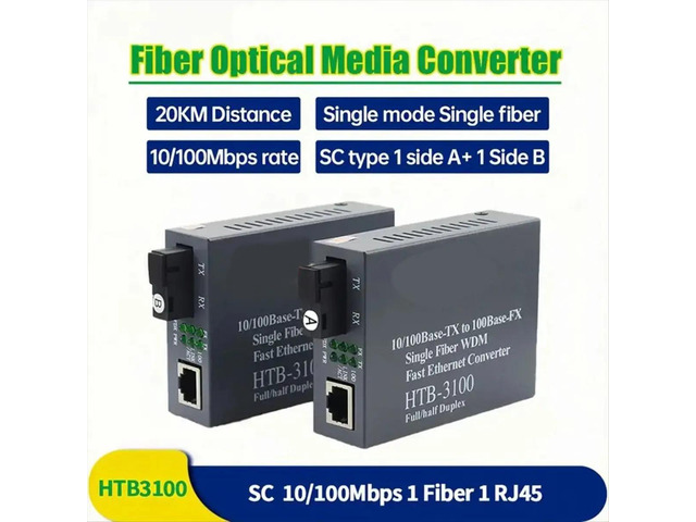 -3100 Media Converter Optical Fiber Single-Mode 1310/1550nm Popular Ethernet Switch WDM Media Converter EU Plug
