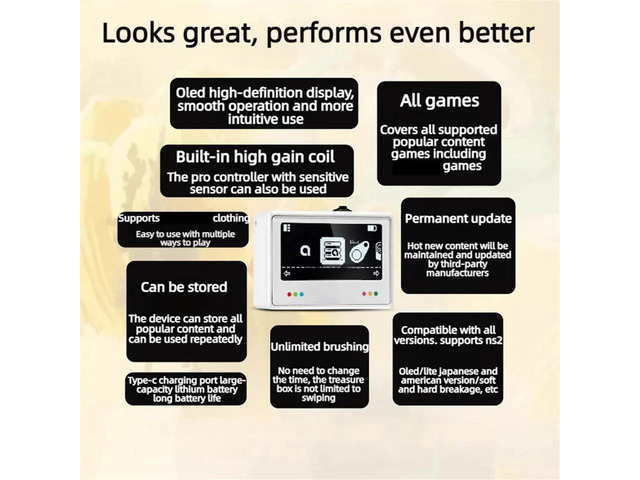 Emulator for Switch Switch2 Smart Simulator Bluetooth-for Gaming Accessory,NFC Simulator,Game Console Adapter Black
