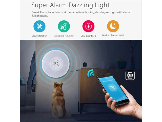 Smart Alarm Siren 90dB Loud Speaker with RGB LED Night Light for Tuya Home Security System