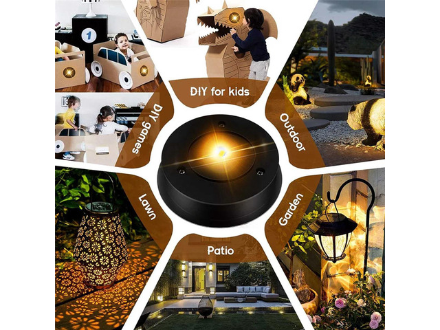 10 Pack Replacement Solar Light Parts(Top Size 2.76 Inches, Bottom Size 2.36 Inches),7 Lumens Warm White LED Waterproof