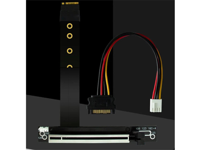 M.2 NGFF Key M to PCIe 16x Graphics Card Riser Adapter Card, NVMe to PCI-E PCI-Express 16X Extension Cable 25cm