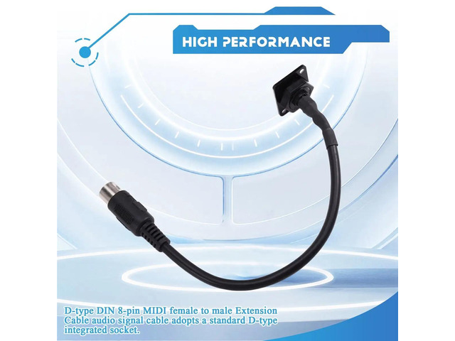 D-Type 8 Pin DIN MIDI Extension Cable Female to Male Connector Adapter Panel Mount Audio Cord