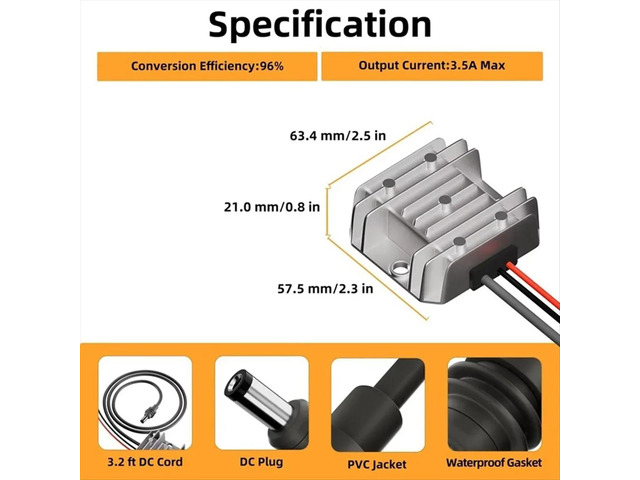 Mini DC 12V Power Adapter Converter for Mini Power Supply Step Up to 20V 3A Conversion Kit DC Male Plug