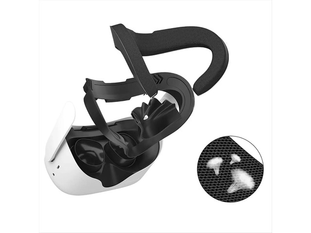Breathable Face Mask Replacement for 2 Interface Bracket Foam Pad 3in1 with Joystick Caps for Quest2