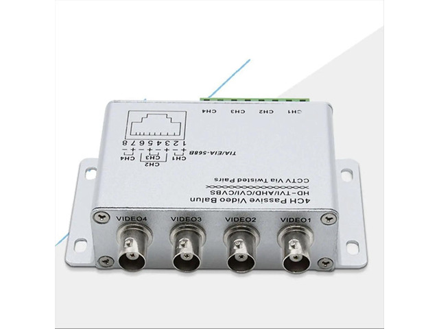 Passive Video Balun for TVI CVI AHD Cameras CCTV Via Twisted Pairs UTP Video Balun 4CH BNC to UTP RJ45(4CH)