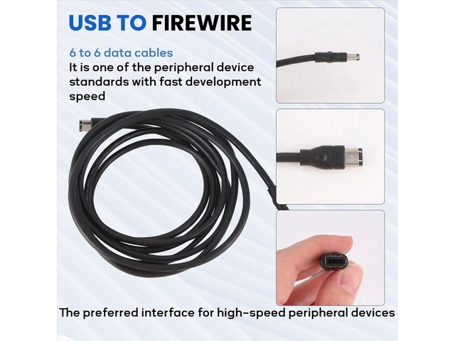 Black IEEE 1394 Firewire 400 to Firewire 400 Cable, 6 Pin/6 Pin Male / Male - 10 FT