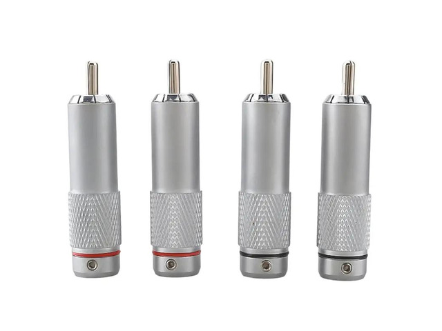 OR08 Rhodium Plated RCA Male Connector 4PCS Audiocrast Solder For High-End Analogue Cable Phono Plug Audio Accessories
