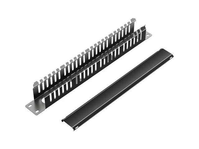 1U Network Cable Management Horizontal Vertical Mount 19 Inch Server Rack 24 Slot 48 Port Finger Duct Wire Organizer
