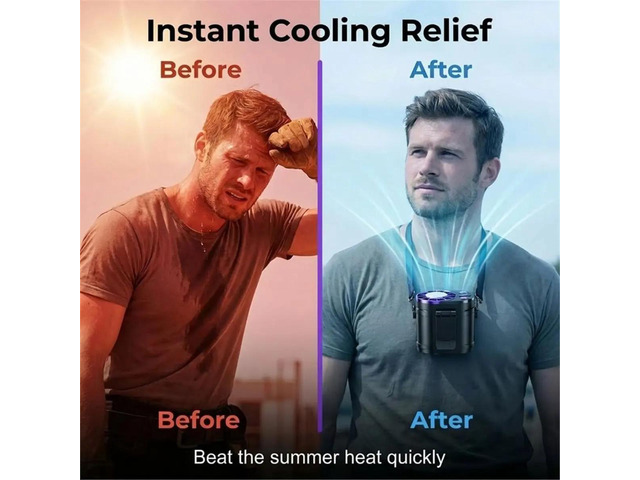 Waist Hanging Fan Clip on Air Conditioner Fan with LED Display, Mini Cooling System for Outdoor Worker Black