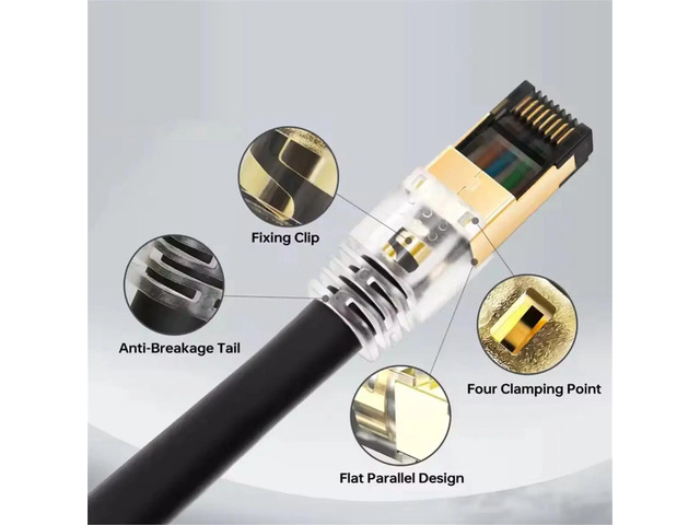 5m Industrial CAT8 Double Shielded Network Cable Servo Line Ethernet Gigabit High-Flex Wire