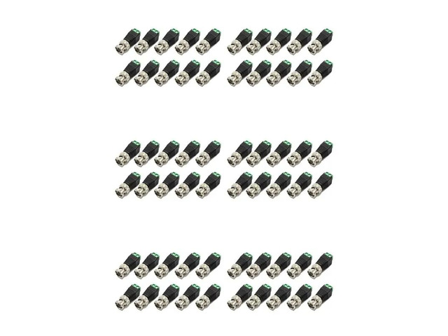 IDUD 60Pcs Male Metal BNC Connector With DC Connector Plug Screw Terminal UTP Video Balun For CCTV Surveillance Camera