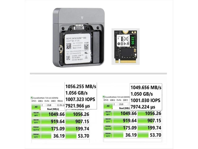 M.2 NVMe 2230 SSD Enclosure USB C Adapter 10Gbps USB3.2 Gen2 External Case Box for M2 2230 NVMe SN740/SN530 520/PM991A A