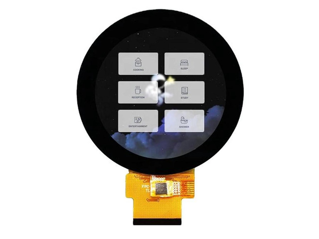 2.1' TFT LCD Touchscreen Module for Smart Home Round Screen Display ST7701S IC 40 Pin SPI Interface 480x480 3SPI 18 RGB