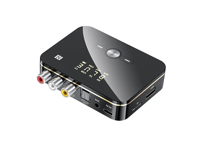 M8 Bluetooth 5.0 RCA Audio Receiver Transmitter APTXLL 3.5Mm AUX Music Adapter With Mic NFC For Car TV Speakers
