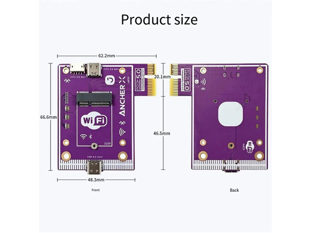PCIe X1 to M.2 Network Card Adapter for Desktop 6 / 6E/7 Bluetooth Expansion Board