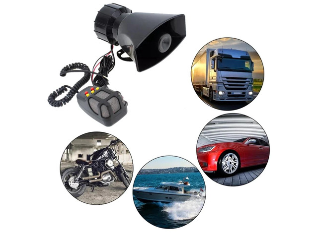 Car Warning Alarm Truck 7-Sound Loud Alarm Loudspeaker 12V Siren Air Horn Megaphone Police Firemen Car Horn 110DB-AAAE