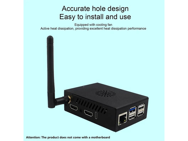 Case For Orange Pi 5 Pro/5 Ultra For OPI 5 Pro/UltraAluminum Shell With Cooling Fan Antenna Cppoer Heatsink-AAAE